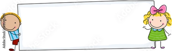 Obraz Kids and banner