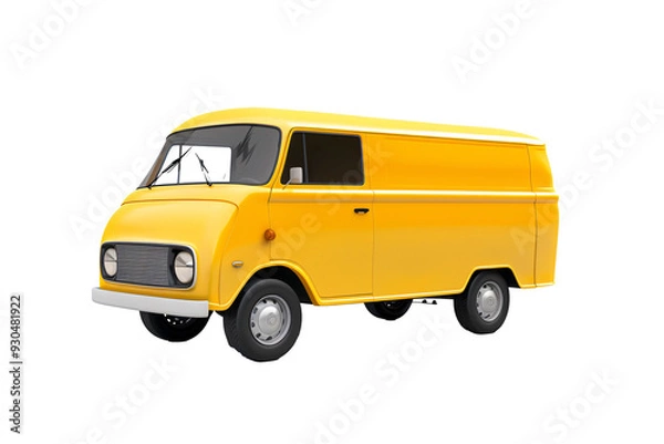 Fototapeta a yellow van with black wheels