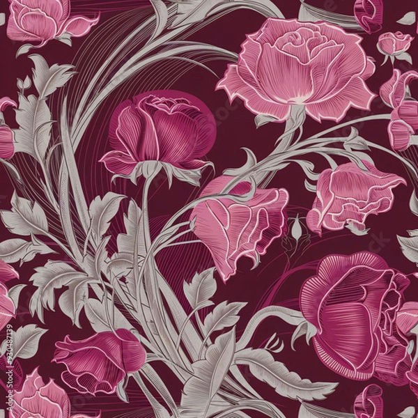 Obraz Seamless Background With Roses