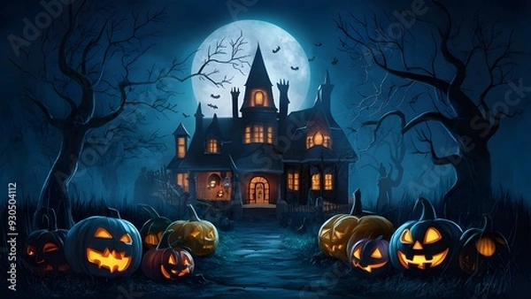 Fototapeta Terrible Halloween Scene Dull Varieties Flag Foundation Backdrop.
Halloween Concept.