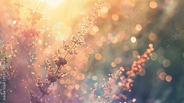 Fototapeta Ethereal light flare with soft glows and dreamy atmosphere