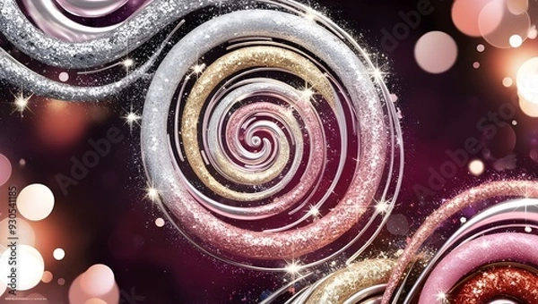 Fototapeta Abstract glitter Background with bokeh light, created with generative AI technology

