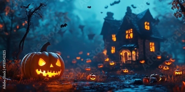 Fototapeta Witch in a Spooky Halloween Forest created by ai