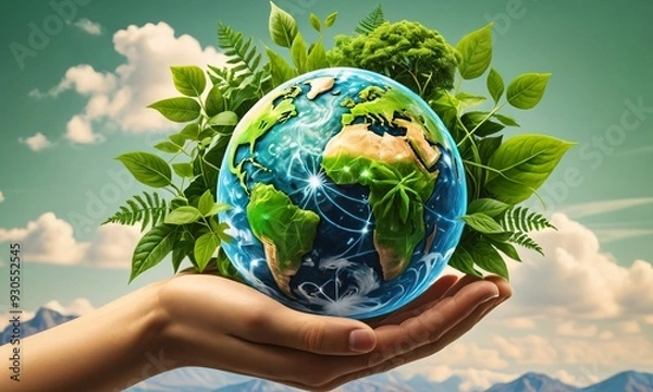 Fototapeta hands holding earth