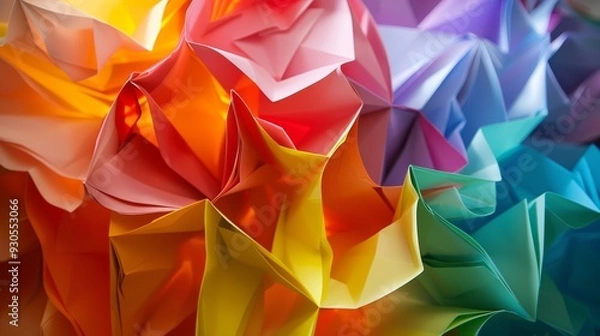 Obraz Paper Folded And Colored By Light