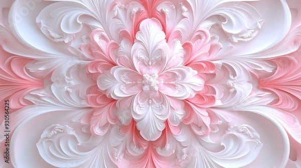 Fototapeta The digital art piece highlights vibrant pink waves creating a visually dynamic and flowing texture