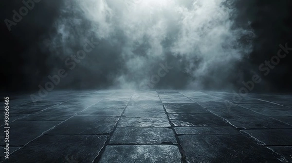 Fototapeta Texture dark concrete floor with mist or fog.