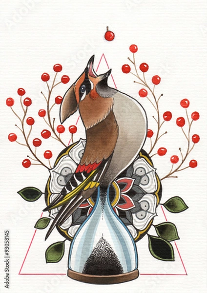 Obraz tattoo illustration time flies