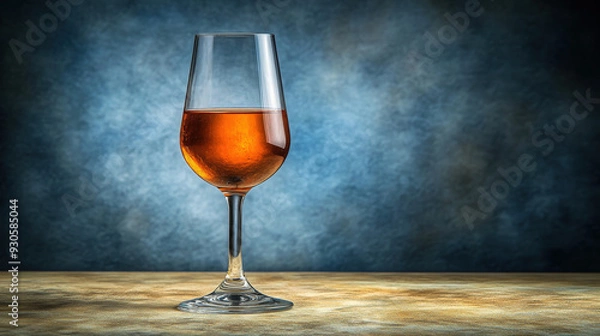 Obraz Wine Glass Against Moody Blue Background