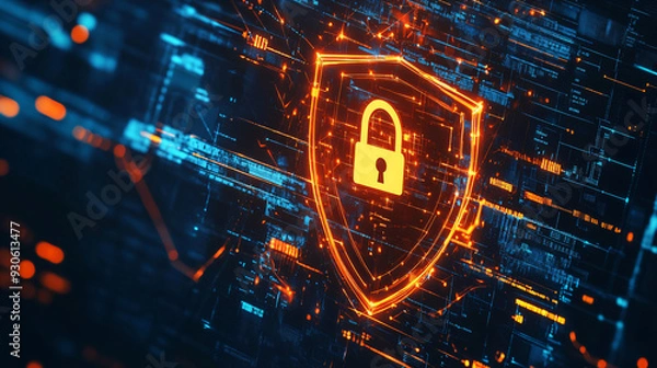 Fototapeta Cyber Security Shield.