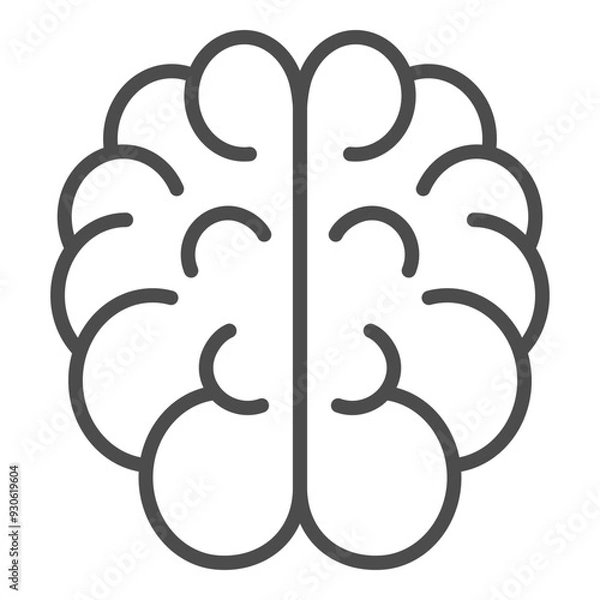 Obraz Human brain pixel perfect editable stroke vector