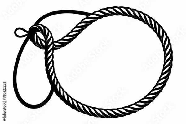 Fototapeta Rope Border Lasso vector illustration, Rope Frame Border vector Lasso concept.