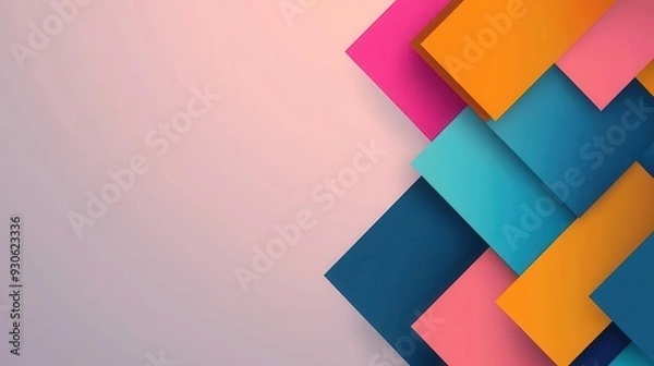 Fototapeta Overlapping arrows creating a diamond shape, indicating multidirectional data flow, minimalism