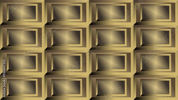 Fototapeta arrangement of rectangular geometric planes with gradient colors of gold and brown as inspiration in visual communication design art as a background or for use in art design needs