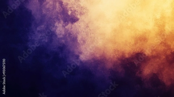 Fototapeta Abstract digital painting with midnight blue, sepia, ivory, and ochre tones - gradient patterns & grainy poster art