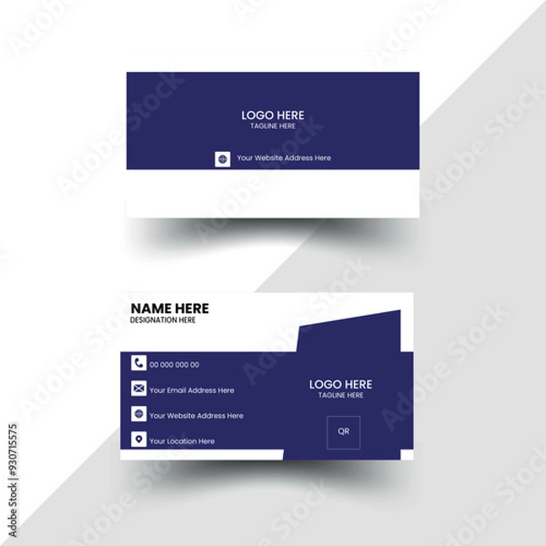 Fototapeta Geometric clean & simple business card layout template. 
