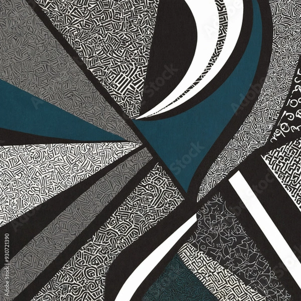 Obraz Dynamic composition of overlapping shapes