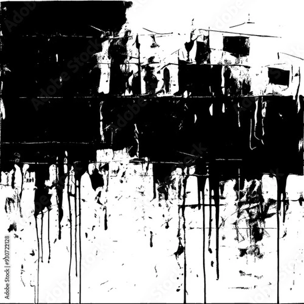 Obraz Bold Grunge Marks Disturb a Pure White Canvas - High Contrast Abstract Texture
