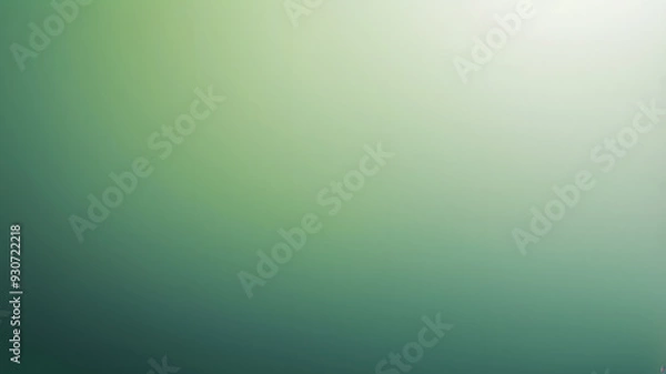 Fototapeta Green Gradient Background: A soft, tranquil green gradient fades into a bright white, creating a serene and minimalist backdrop. perfect for websites, presentations, and social media.