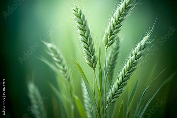 Fototapeta green wheat field background