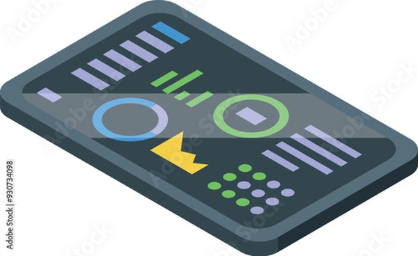 Fototapeta Smartphone is showing statistical charts for financial analysis and trading, business concept