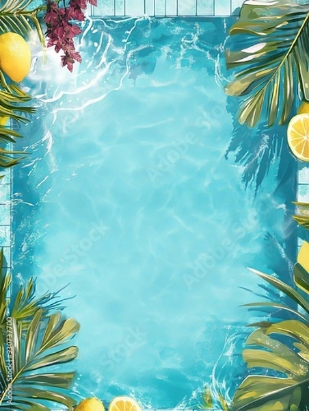 Fototapeta Pool concept invitation template