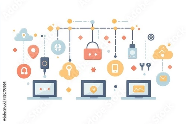 Obraz Connected Devices and Cloud Computing Illustration