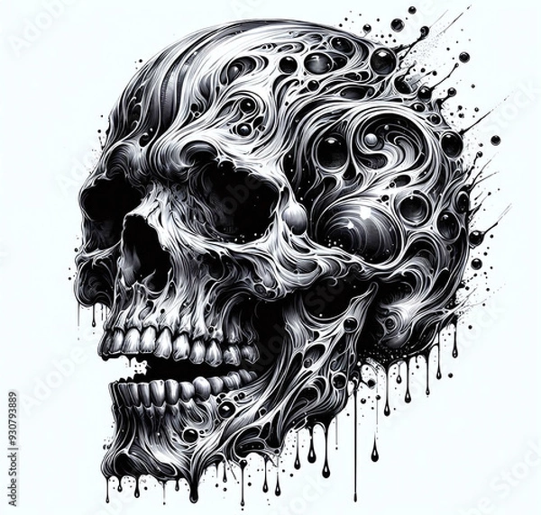 Fototapeta Explosive Skull Illustration