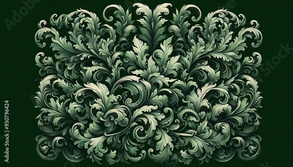 Fototapeta Ornate Symmetrical Scrollwork Pattern