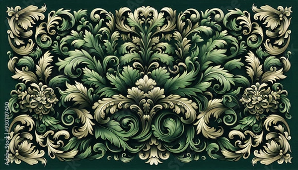 Fototapeta Ornate Symmetrical Scrollwork Pattern