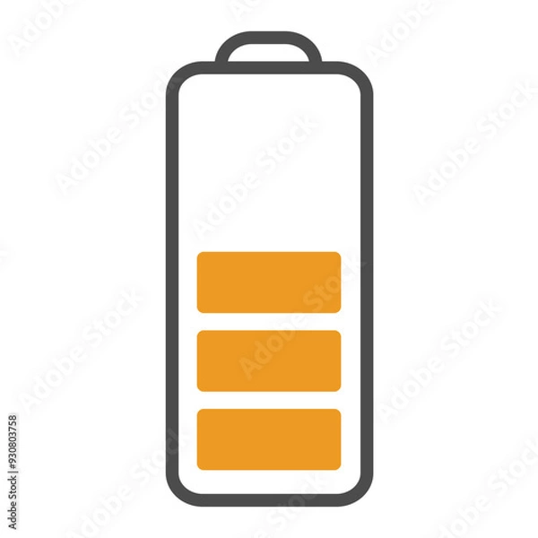 Fototapeta Middle battery vector editable stroke icon. Pixel perfect