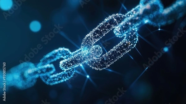 Fototapeta Abstract Digital Chain Link Network Connection Concept