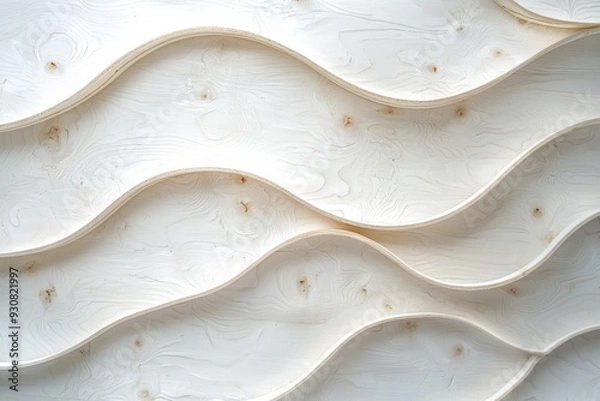 Obraz Abstract background of white plywood texture created with generative AI