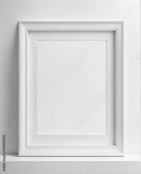 Fototapeta White frame mockup close up, 3d rendering