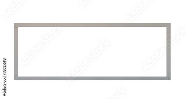 Fototapeta Blank grey metal billboard frame isolated on white background