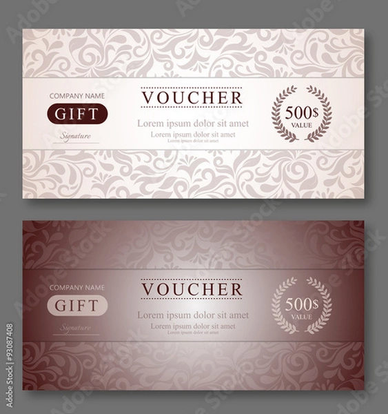 Obraz Voucher design template.