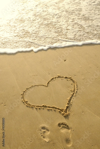 Fototapeta plage et coeur