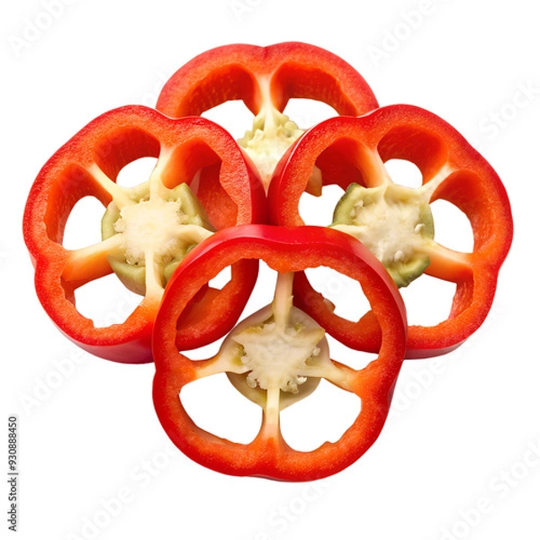 Fototapeta red pepper slices on transparent background png