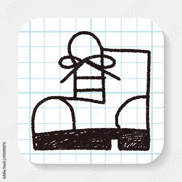 Obraz doodle boots shoe