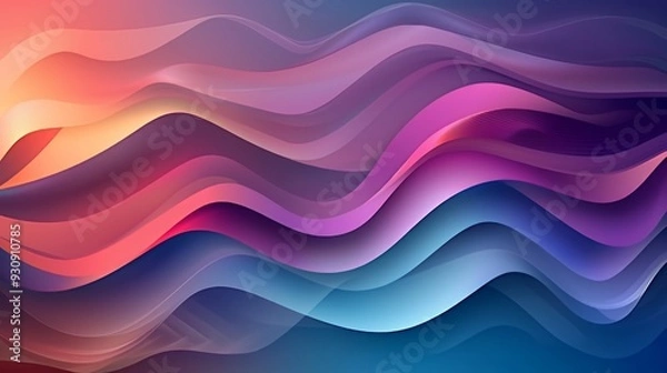 Fototapeta Abstract background with dynamic waves in vibrant colors.