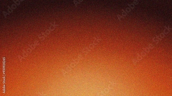 Fototapeta Orange grainy texture effect abstract gradient background  dark vibrant color flow wave copy space