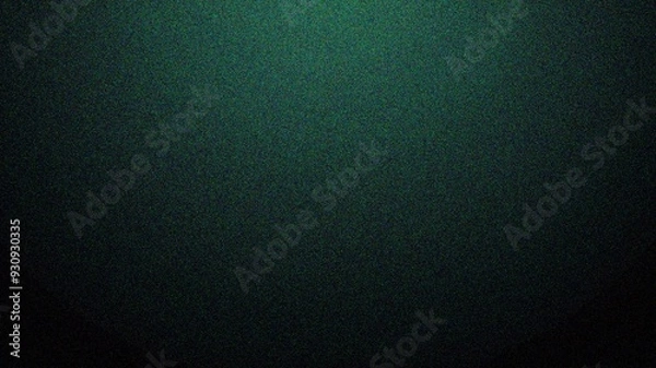 Fototapeta Green grainy texture effect abstract gradient background  dark vibrant color flow wave copy space