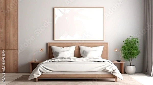 Fototapeta A display of blank picture frame mock-ups.