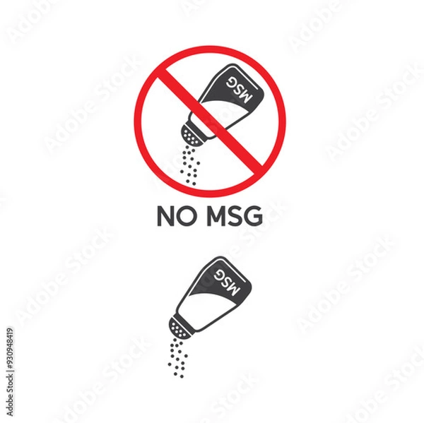 Fototapeta msg free symbol, no msg ingredients, vector art.