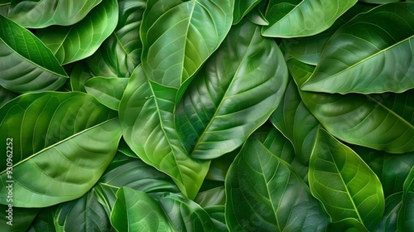 Fototapeta Close-up of green leaves texture