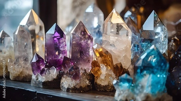Obraz Collection of various magical crystals for decoration