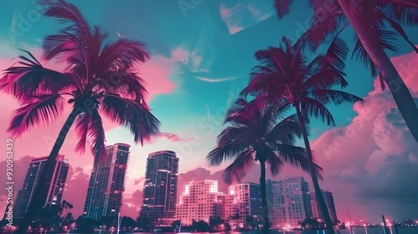 Obraz Miami Vibes Wallpaper Background