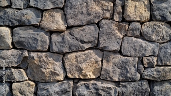 Fototapeta Texture of a stone wall. Old castle stone wall texture background. Stone wall as a background or texture. Part of a stone wall, for background or texture, ai