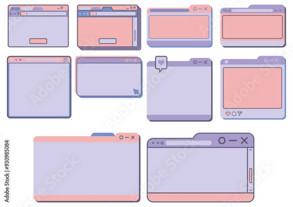 Obraz Hand drawn retro computer windows element