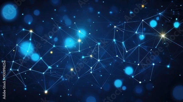 Fototapeta High tech technology geometric and connection system background